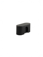 Banc rond extensible Transformer TOCO Meubles en bois noir avec design incurvé et détails rainurés élégants