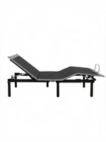 Base de lit électrique Malani TOCO Meubles en acier gris foncé avec ajustement de tête et jambes et barre de retenue