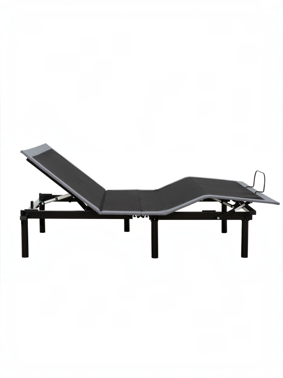 Base de lit électrique Malani TOCO Meubles en acier gris foncé avec ajustement de tête et jambes et barre de retenue