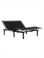 Base de lit électrique Malani TOCO Meubles avec revêtement gris foncé, télécommande et barre de retenue de matelas
