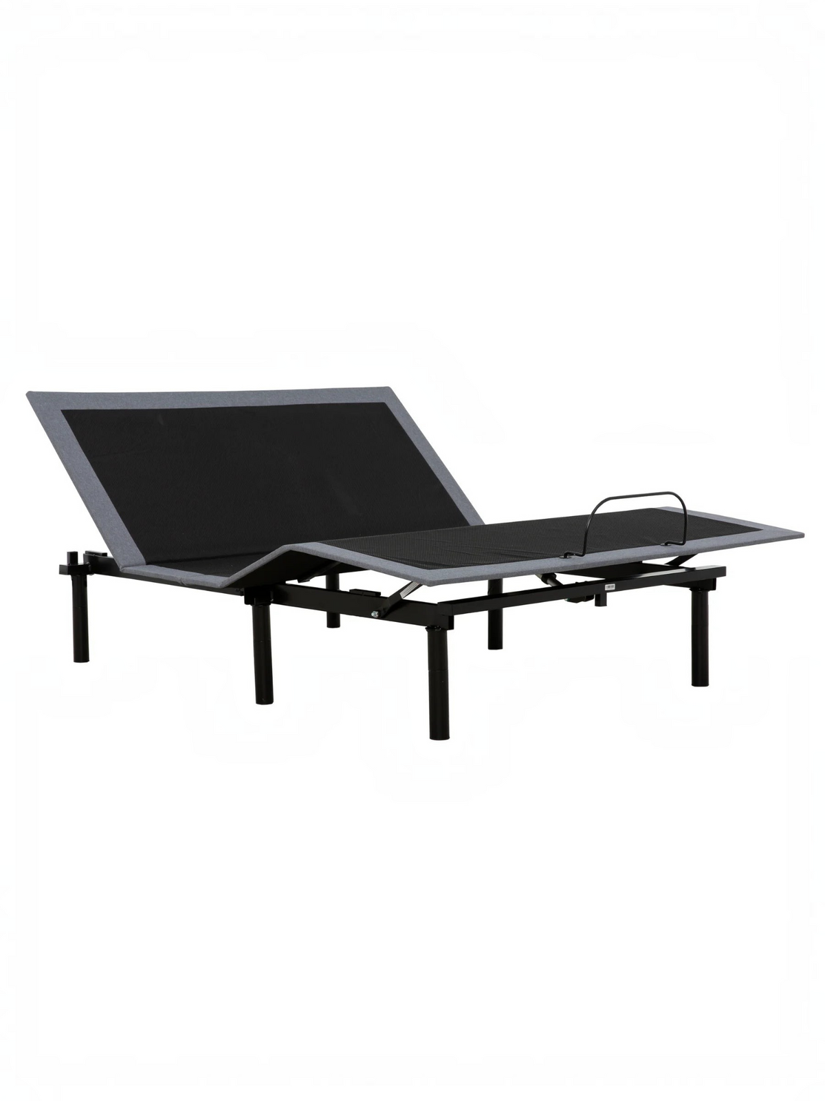 Base de lit électrique Malani TOCO Meubles avec revêtement gris foncé, télécommande et barre de retenue de matelas