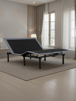 Base de lit électrique TOCO Meubles Malani en tissu gris foncé avec ajustement de la tête et des jambes