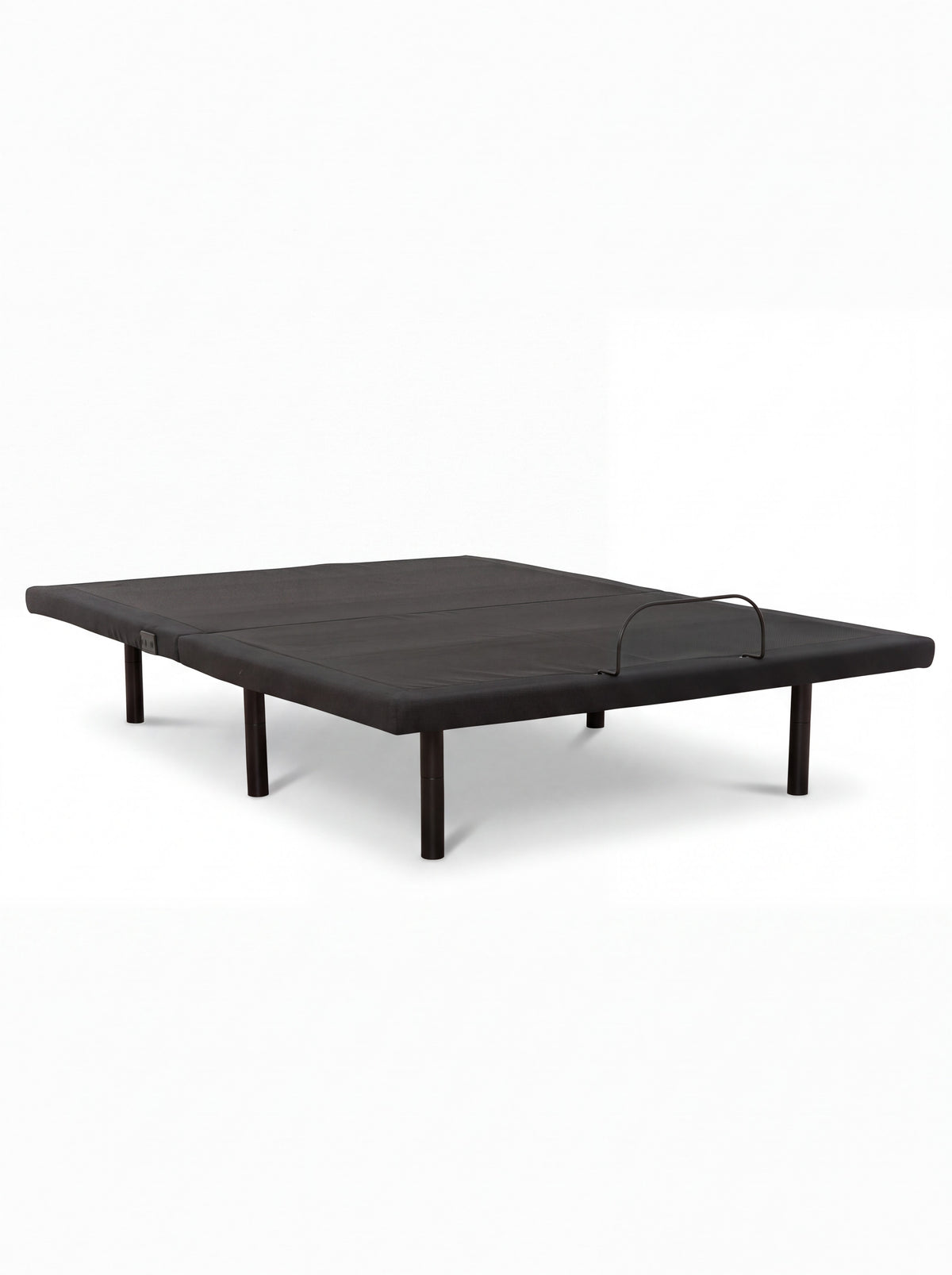 Base de lit électrique Cruz de TOCO Meubles en tissu noir avec structure en acier et barre de retenue de matelas