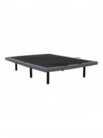 Base de lit électrique Providence TOCO Meubles en tissu gris avec structure en acier et barre de retenue de matelas