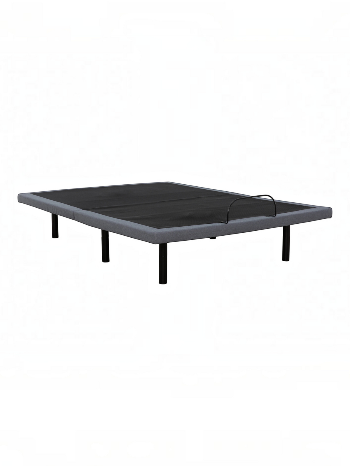 Base de lit électrique Providence TOCO Meubles en tissu gris avec structure en acier et barre de retenue de matelas