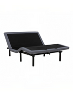 Base de lit électrique Providence de TOCO Meubles en tissu gris avec réglages articulés pour tête et pieds
