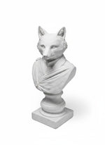 Buste de renard Murray en résine blanche élégante, sculpture décorative moderne de TOCO Meubles pour intérieur chic.