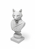 Buste de renard Murray en résine blanche par TOCO Meubles, sculpture décorative élégante au style classique