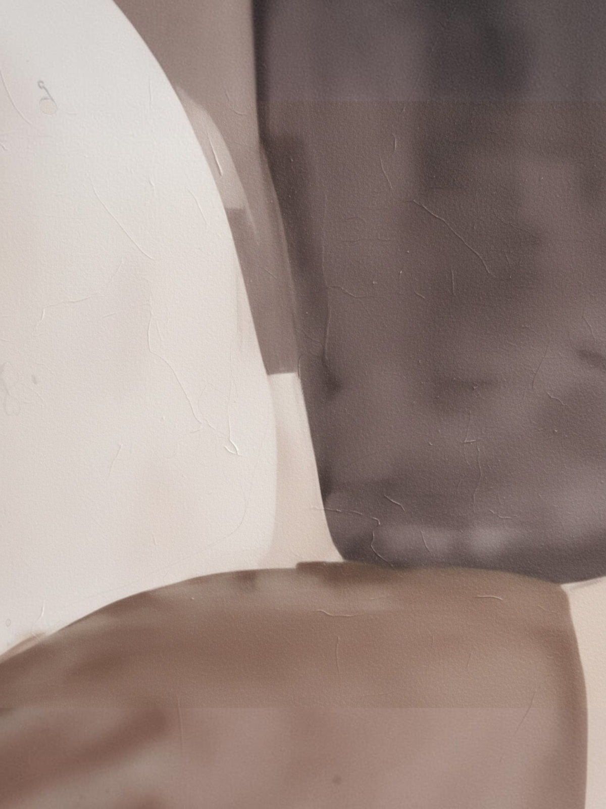Cadre décoratif Abyss de TOCO Meubles avec un design abstrait aux tons neutres et textures organiques
