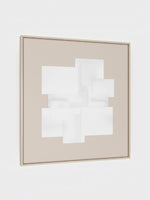 Cadre décoratif Atmosphère I de TOCO Meubles avec composition géométrique de carrés blancs sur fond beige