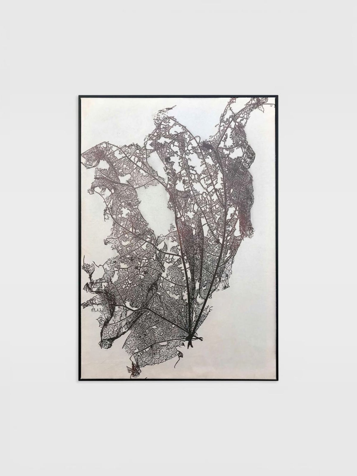 Cadre décoratif TOCO Meubles Verwesen avec toile à retouches manuelles et cadre flottant noir minimaliste