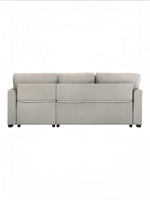 Canapé convertible Teni gris clair TOCO Meubles, 3 places, tissu doux, idéal pour salon spacieux.