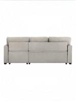 Canapé convertible Teni gris clair TOCO Meubles, 3 places, tissu doux, idéal pour salon spacieux.