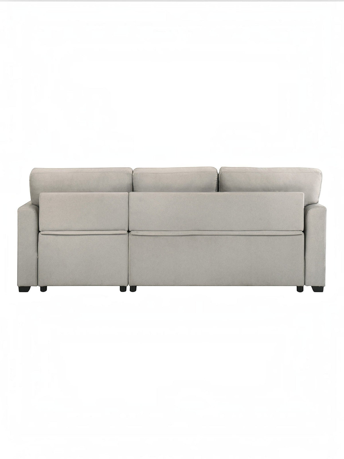 Canapé convertible Teni gris clair TOCO Meubles, 3 places, tissu doux, idéal pour salon spacieux.