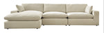 TOCO Meubles Canapé Elyza modulable beige en tissu, avec méridienne gauche et 3 places.