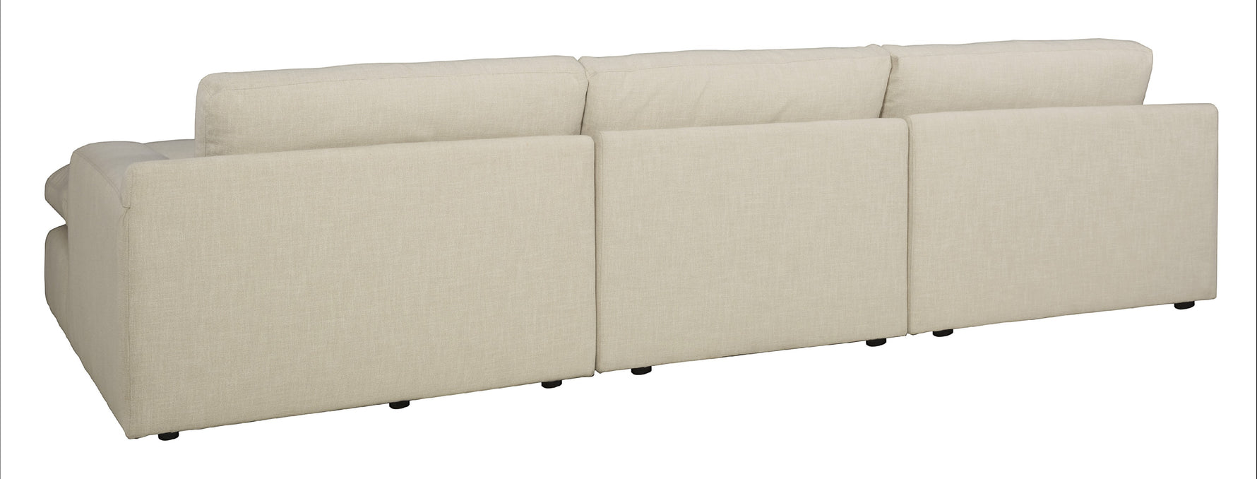 TOCO Meubles Canapé Elyza modulaire beige en tissu, 3 places, confortable et généreux pour un salon chic.