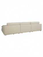 TOCO Meubles Canapé Elyza modulaire beige en tissu, 3 places, confortable et généreux pour un salon chic.