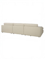 TOCO Meubles Canapé Elyza modulaire beige en tissu, 3 places, confortable et généreux pour un salon chic.