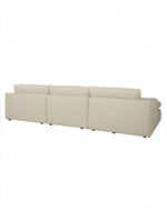 TOCO Meubles Canapé Elyza modulaire beige en tissu, 3 places, confortable et généreux pour un salon chic.