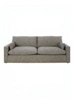 Canapé Faro TOCO Meubles en tissu texturé gris granite avec deux coussins d'assise et accoudoirs confortables