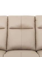 Canapé inclinable Charlie en cuir beige de TOCO Meubles, assise confortable et pratique pour un salon.