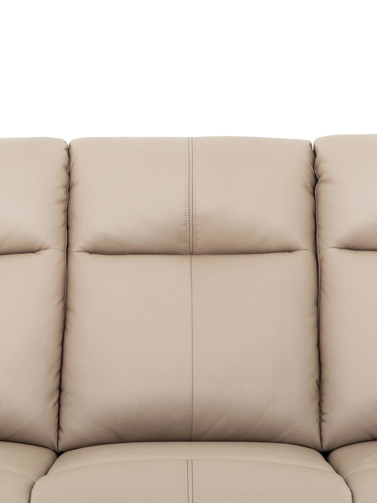 Canapé inclinable Charlie en cuir beige de TOCO Meubles, assise confortable et pratique pour un salon.