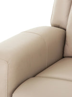TOCO Meubles Canapé inclinable Charlie beige en cuir, accoudoir rembourré, idéal pour le salon.