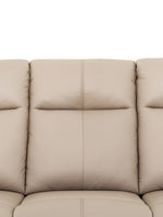 Canapé inclinable Charlie en cuir beige de TOCO Meubles, assise confortable et pratique pour un salon.