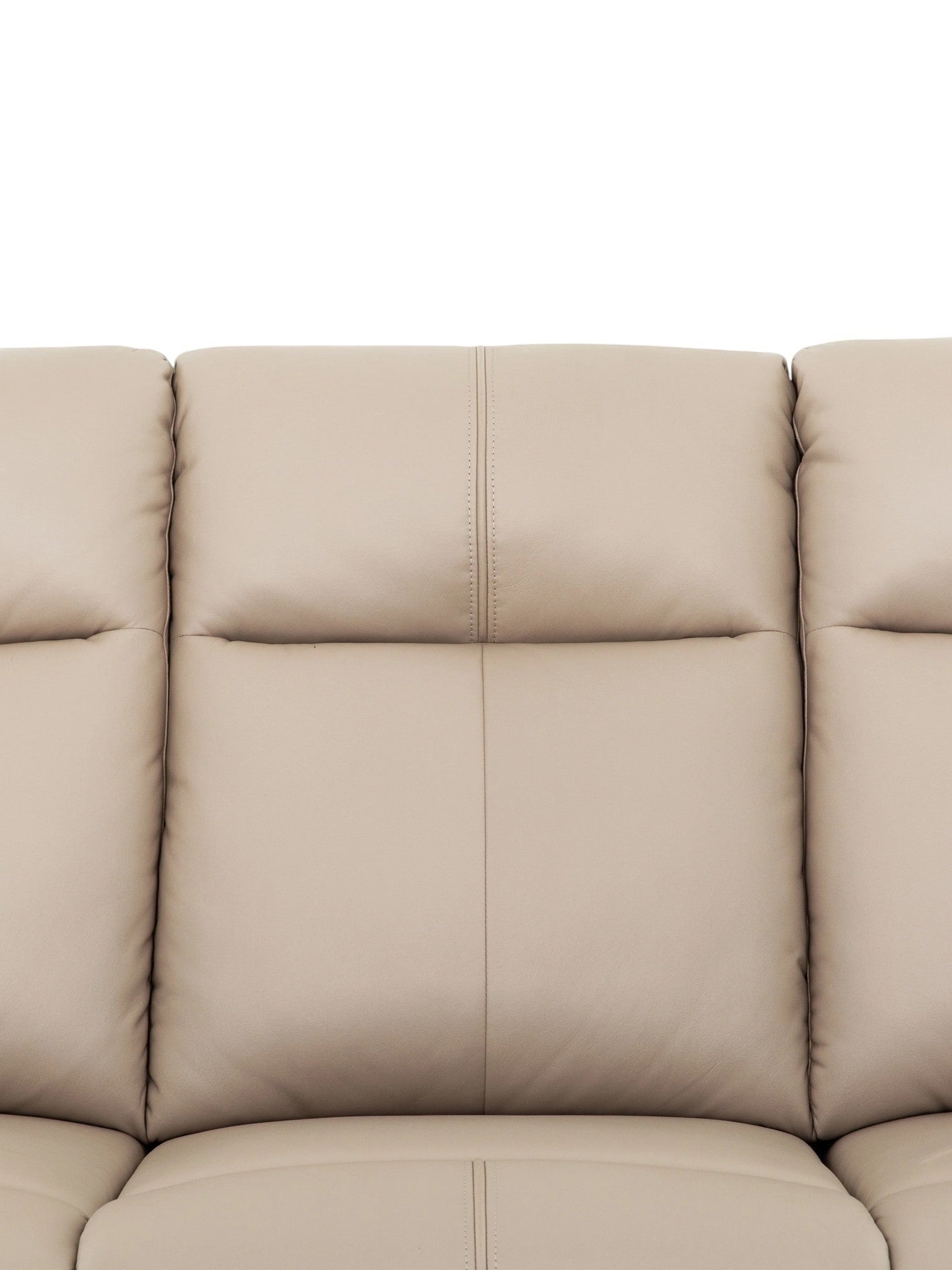 Canapé inclinable Charlie en cuir beige de TOCO Meubles, assise confortable et pratique pour un salon.