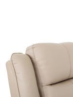 TOCO Meubles - Canapé inclinable Charlie en cuir beige, rembourrage confortable et coutures détaillées.