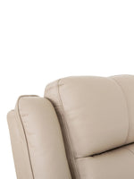 TOCO Meubles - Canapé inclinable Charlie en cuir beige, rembourrage confortable et coutures détaillées.