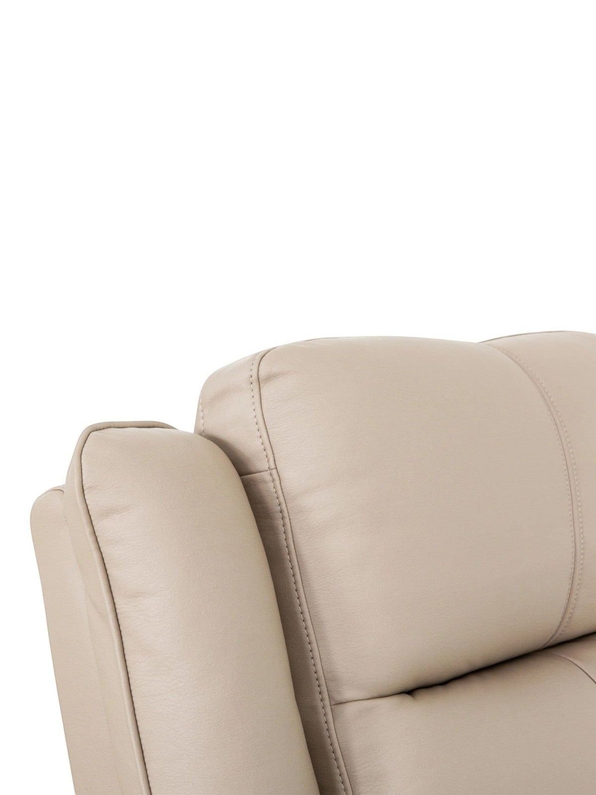 TOCO Meubles - Canapé inclinable Charlie en cuir beige, rembourrage confortable et coutures détaillées.