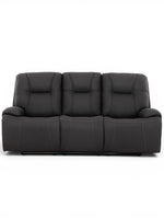 TOCO Meubles Canapé inclinable Elvis gris foncé en tissu avec surpiqûres contrastantes, 3 places.
