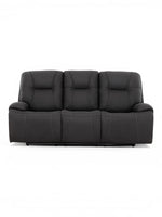 TOCO Meubles Canapé inclinable Elvis gris foncé en tissu avec surpiqûres contrastantes, 3 places.