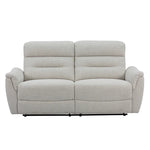 TOCO Meubles Canapé inclinable Hudson gris clair en tissu, 2 places, dossier capitonné, idéal pour salon.