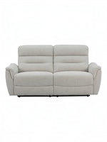 TOCO Meubles Canapé inclinable Hudson gris clair en tissu, 2 places, dossier capitonné, idéal pour salon.
