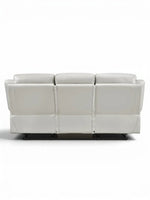 TOCO Meubles Canapé inclinable Monroe blanc en cuir, 3 places, design moderne pour un salon confortable.