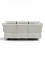 TOCO Meubles Canapé inclinable Monroe blanc en cuir, 3 places, design moderne pour un salon confortable.