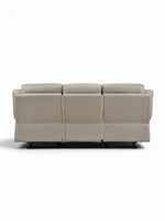 TOCO Meubles Canapé inclinable Monroe gris clair en cuir, 3 places, idéal pour un salon.