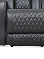 TOCO Meubles - Canapé inclinable Warren gris foncé en cuir matelassé, design capitonné, idéal pour salon.