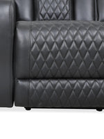TOCO Meubles - Canapé inclinable Warren gris foncé en cuir matelassé, design capitonné, idéal pour salon.