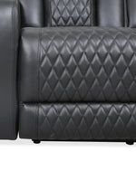 TOCO Meubles - Canapé inclinable Warren gris foncé en cuir matelassé, design capitonné, idéal pour salon.
