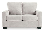 Toco Meubles - Canapé-lit Jabari 2 places gris clair en tissu, design moderne et confortable.