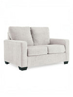 TOCO Meubles Canapé-lit Jabari 2 places gris clair en tissu texturé avec pieds noirs carrés.