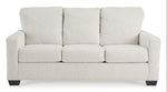 Canapé-lit Jabari 3 places TOCO Meubles en tissu texturé blanc cassé, design moderne et confortable.