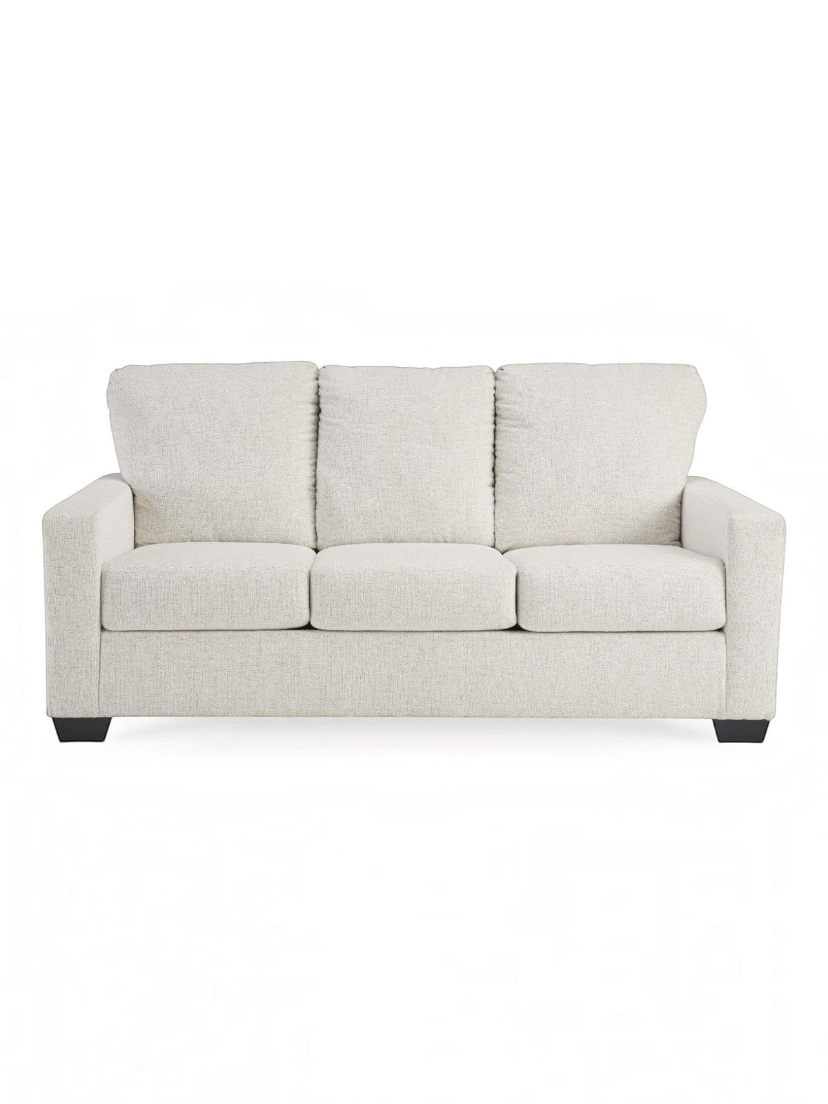 Canapé-lit Jabari 3 places TOCO Meubles en tissu texturé blanc cassé, design moderne et confortable.