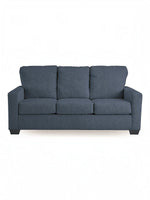 TOCO Meubles Canapé-lit Jabari 3 places bleu marine en tissu texturé, assise et dossiers confortables, pieds carrés discrets.