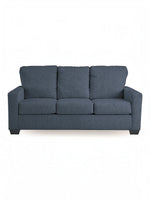 TOCO Meubles Canapé-lit Jabari 3 places bleu marine en tissu texturé, assise et dossiers confortables, pieds carrés discrets.