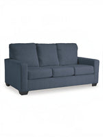 TOCO Meubles Canapé-lit Jabari 3 places bleu marine en tissu texturé avec coussins moelleux et pieds carrés discrets.