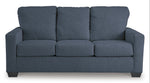 TOCO Meubles Canapé-lit Jabari 3 places bleu marine en tissu, design moderne et confortable.